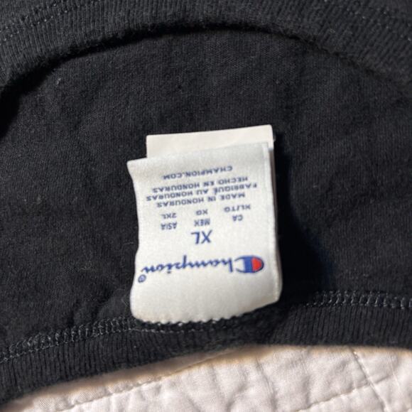 Men's Champion Classic Script Logo T-Shirt Black Size XL (Fits L) - Picture 2 of 5